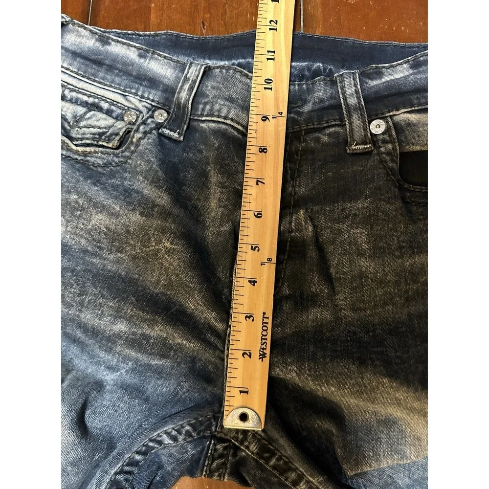 True Religion Geno Relaxed Skinny W Flap Men's 34x33 Jeans Blue Stretch